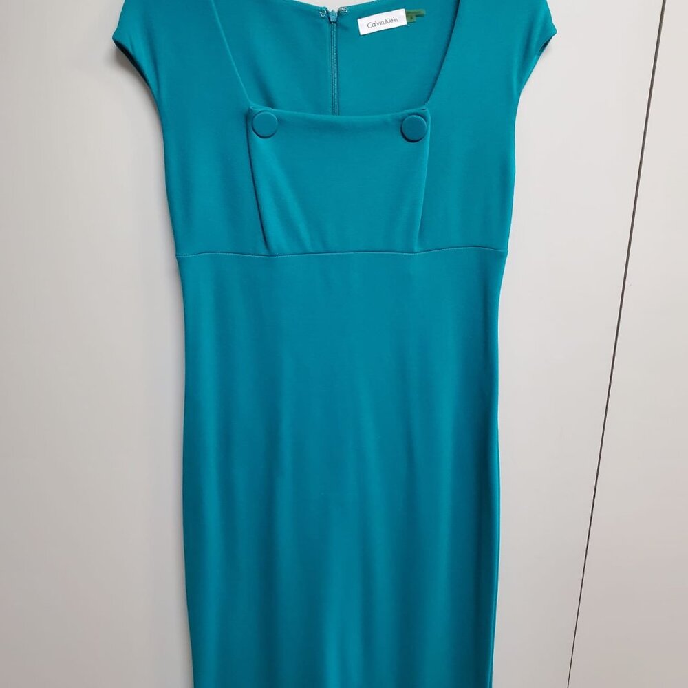 Turquoise Calvin Klein Sheath Dress